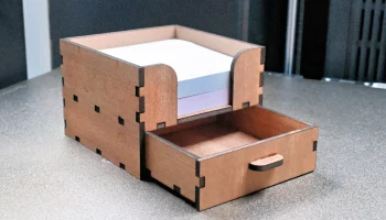 Коробка для бумаг, стикеров с выдвижным ящиком