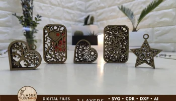 Брелки «Сердце с узором»