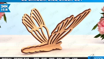 3D &laquo;Стрекозы&raquo; &mdash; деревянная стрекоза с замковым соединением 1