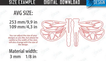 3D &laquo;Стрекозы&raquo; &mdash; деревянная стрекоза с замковым соединением 3