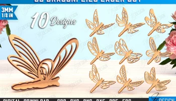 3D &laquo;Стрекозы&raquo; &mdash; деревянная стрекоза с замковым соединением 4