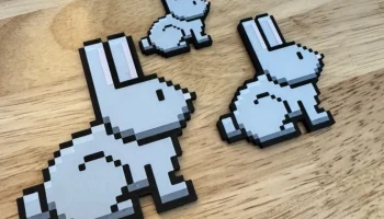 Pixel Art Bunny - Магнит на холодильник (горячая замена, ...
