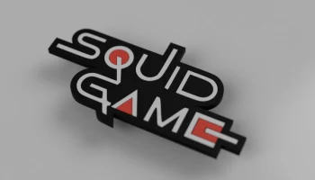 Логотип игры Squid (международный) и магнит на холодильни...