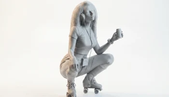 Фигурка девушки на роликах, городской спорт, 3D-печать 2