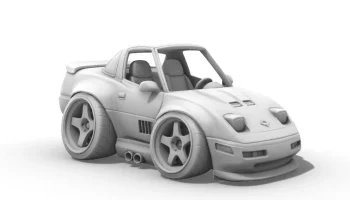 Карикатура на Chevrolet Corvette C4 ZR-1 1990 года 1