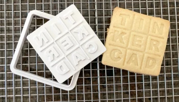 Tinkercad формочка для печенья, состоящая из 2 частей 3