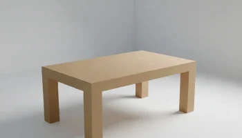 Низкополигональная 3D модель деревянного стола 1