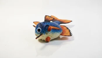 Фигурка курящей рыбы, скульптура животного, 3D-печать...