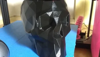 Низкополигональная ваза с черепом......