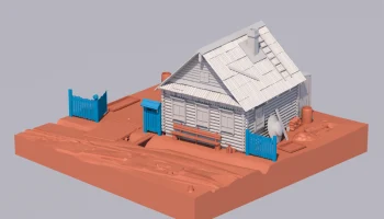 Диорама старого дома (масштаб Hot Wheels)