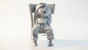 Уставшая девушка, расслабляющая женская фигура, 3D-печать 2