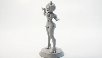 Halloween Beauty Pumpkin Girl Figurine 3D Printable 1