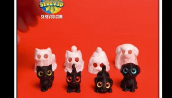 Мини-кот в костюме призрака - Serev3d