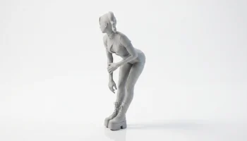 Готическая фигурка девушки, коллекционная 3D-печать 4