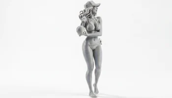 Фигурка девушки с бейсбольной битой, женская фигура, 3D-... 2