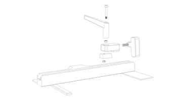 Салазки настольной пилы Proxxon KS 230 и стопорный блок 1