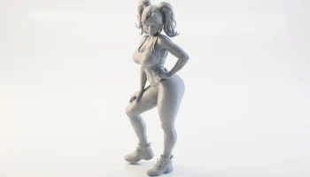 Спортивная женская фигурка Fit Gym Girl для 3D-печати 1