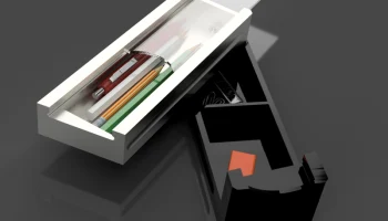 PENCIL BOX - Два уровня - Замок сдвижной крышки