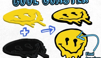 Melting Smiley Face Coaster | Interlocking Color Pieces 1