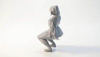 Фигурка аниме "Девушка на корточках", женская фигура, 3D... 4