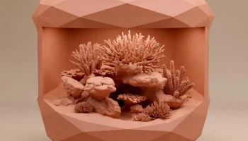 Низкополигональный аквариум с коралловым рифом