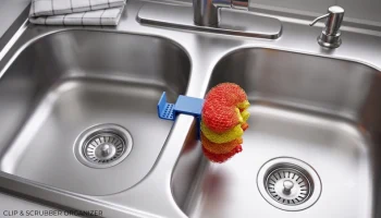 Sink Divider Sponge Holder -Dual Basin Clip-On 2