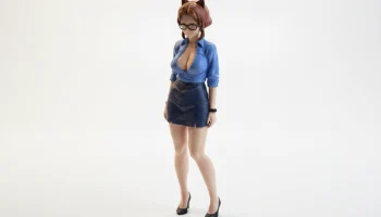 Аниме-фигурка девушки с кошачьими ушками, 3D-печать Аниме-фигурка девушки с кошачьими ушками, 3D-печать