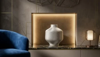 Атласная ваза Modern Swirl с 3D-печатью