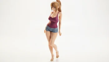 Фигурка девушки аниме, персонаж манги, 3D-печать
