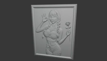 Эстетическая красавица - 3D-декор открытки STL | Женское... 1