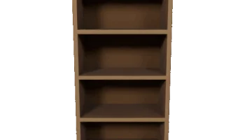 Низкополигональная книжная полка 3D модель 1