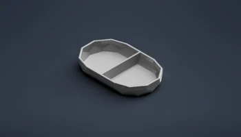 Низкополигональная поднос/миска с разделителями Низкополигональная поднос/миска с разделителями