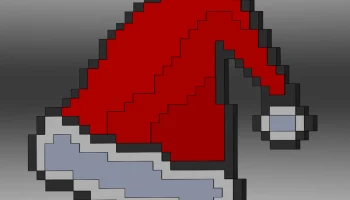 8-битная шапка Санты - магнит на холодильник (разноцветны... 1