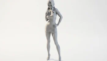 Фигурка офисной девушки женского персонажа для 3D-печати 1