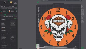 Harley Davidson с тематикой черепов, 9-дюймовые настенны... 2