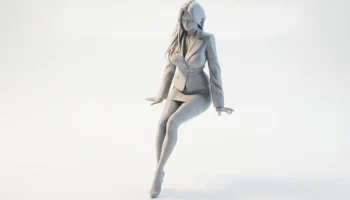 Фигурка офисной девушки Sat Женская фигура для 3D-печати 1