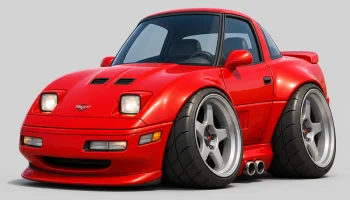Карикатура на Chevrolet Corvette C4 ZR-1 1990 года Карикатура на Chevrolet Corvette C4 ZR-1 1990 года