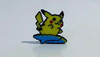 Пиксельный значок/магнит Pikachu Surf - бесплатно 3MF......