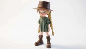 Фигурка девушки-гота из фильмов и телепередач для 3D-печати