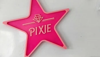 Магнитная розовая звезда с именем Пикси - Etoile Pixie ai...