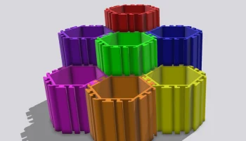 Контейнеры HexInterLock с чашкой для настенной подвески (... 1