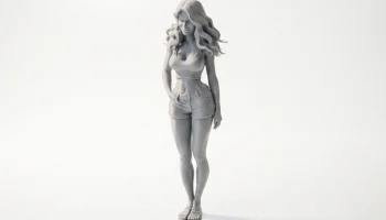Спортивная женская фигурка девушки из спортзала 3D для п... 1