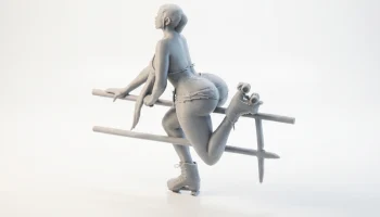 Фигурка толстой фигуристки, женская фигурка для 3D-печати 1