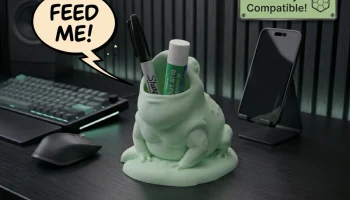Kawaii Chonky Frog - Корзина для рабочего стола Gridfinit...