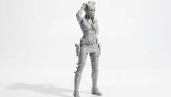 Фигурка девушки с кошачьими ушками, женский персонаж, 3D... 2