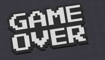 Украшение логотипа GAME OVER на магните......