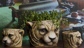 Кот Тигр Цветочный Горшок