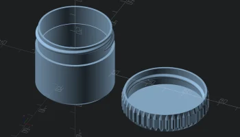 Параметрический контейнер с крышкой с резьбой (OpenSCAD)....