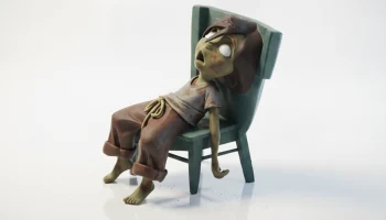Уставшая девушка, расслабляющая женская фигура, 3D-печать