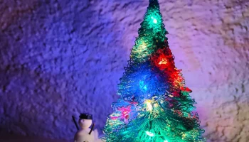 Рождественская елка с гирляндой 4